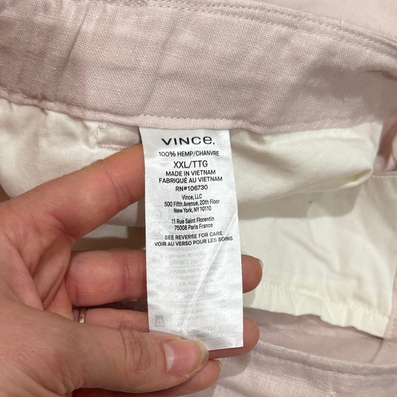 New Vince Lightweight Hemp Shorts 9” Pink Sz XXL Drawstring Costal Minimalist - Picture 9 of 10